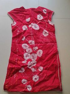 Red Floral Print Kurta