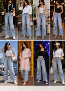 Unique Embellished Flare Jeans