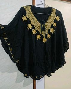 Black Embroidered Kaftan Top 🖤