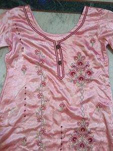 Punjabi Pink Embroidered Kurta Patiala salwar Set