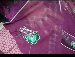 Purple saree with blouse