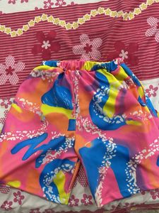 Girls Funky Patterned Sleeveless Top and shorts