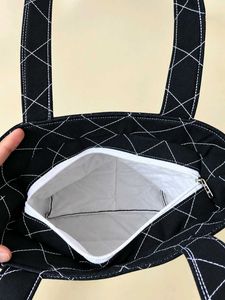 Quilted Black Tote Bag