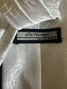 Men’s Tie silk White Textured