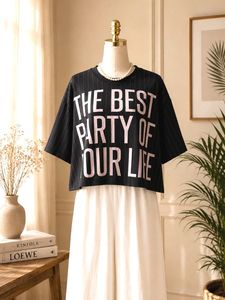 Y2k Graphic Print Striped Cropped Top