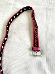 Red &amp; Black Embroidered Belt ❣️