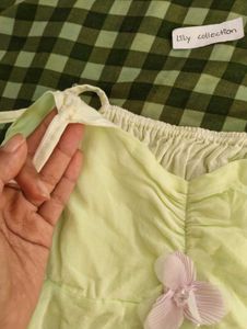 Fairycore green-pink ombre strap top