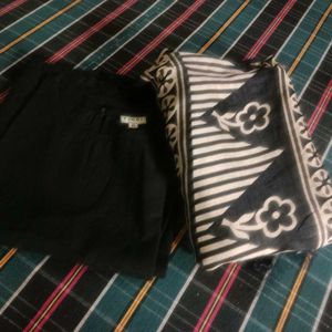 ComBoTjori Black Kurta Duppata And Yellow Dress