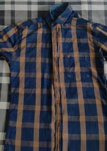 Blue And Brown Casual Checked Shirts from RED AND WHITE