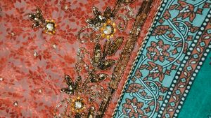 pure crap bridal designer Embroidered sare