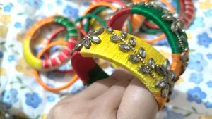 🌈Vibrant Silk Thread Bangle Set