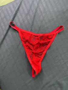 Red Lace Thong Panty
