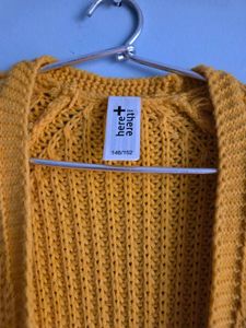 Yellow Knit Cardigan 30"