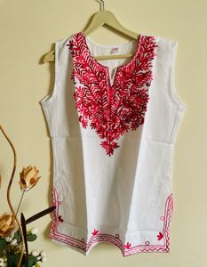 Embroidered White Top