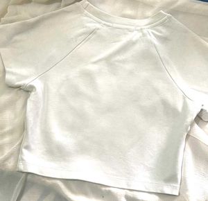 White Cropped Body Fitted Baby Tee