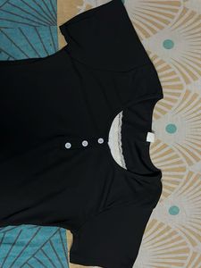Black Henley Top with lace (elena gilbert core)