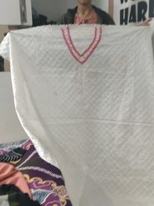 White Dress Material with Neck Design