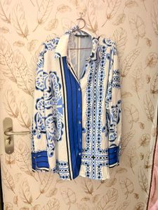 Boho Print Button-Up Shirt