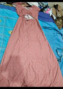 Pink Printed Cutout Maxi Dress forever21