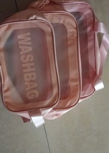 Pink Cosmetic Bag Set