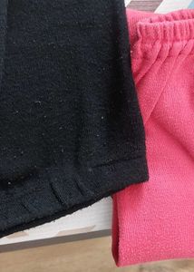 Pink and black Woolen leggings Xl