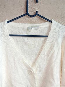 Trendy Cream Cropped Cardigan