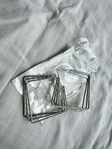 Silver Square Hoop Earrings