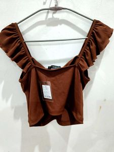 brown beutiful crop top