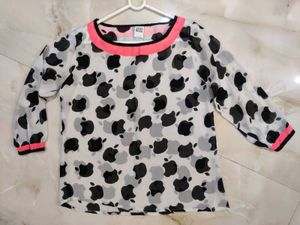 Vero Moda Apple Print Sheer Top