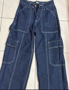 Blue Denim Cargo Jeans