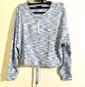 Blue Marled Quarter-Zip Sweatshirt