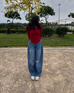 baggy jeans size:28 colour light blue 🔵