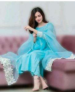 Pure Cotton Kurta Pant Dupatta Set