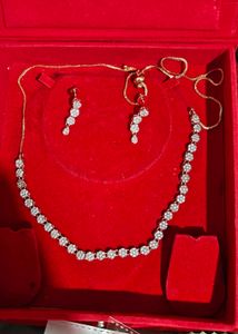 Stunning Diamond Necklace &amp; Earring Set