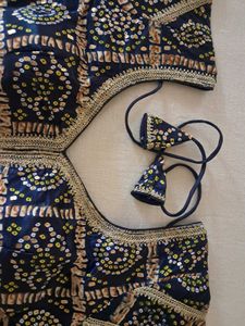 Stylish Navy Blue Embroidered Blouse