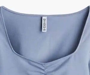 H&amp;M Sweetheart Neck Long Sleeve Top
