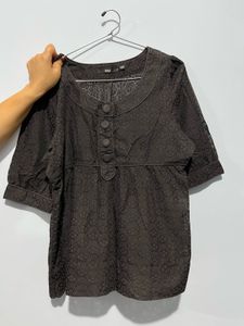 Stylish Black Textured Top