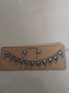 Oxidised Silver Necklace and Earring Set