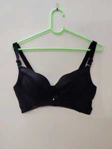 Elegant Black Lace Padded Bra