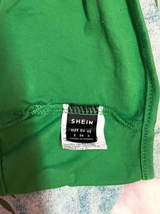SHEIN Green Halter Neck Front-Tie Top