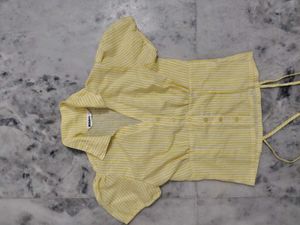 Cute Yellow Striped Top