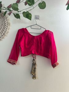 Heavy Bridal Vibrant Pink Ethnic Blouse
