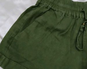 Olive Green Casual Shorts