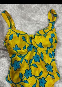 Yellow Floral One-Piece Swimsuit