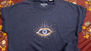 XS size Navy Evil Eye T-Shirt Dress long tshirt