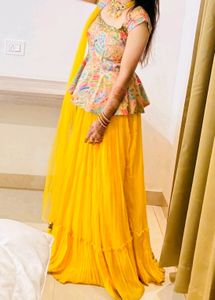 🔥Yellow Styles Trending Haldi Celebration Lehnga