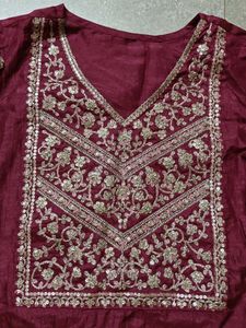 Maroon Kurta Set with Dupatta