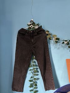 High waist Black Straight Leg Denim Jeans