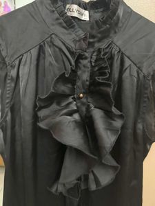 Satin Ruffle Blouse