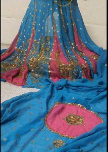 y2k handwork lehanga saree wd blouse pc.
